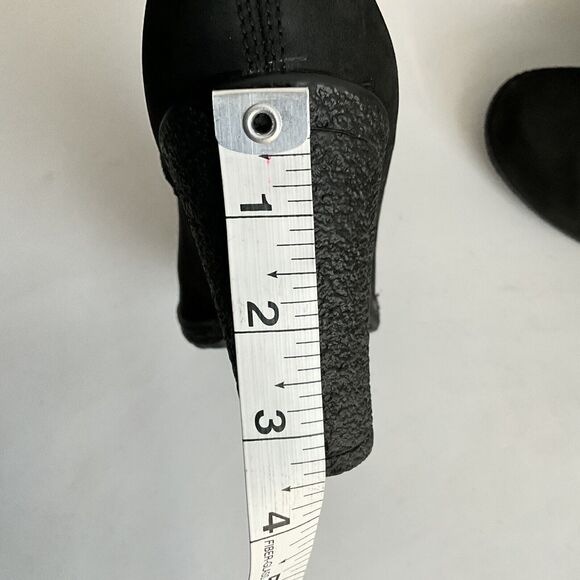 Timberland Leather Ortholite Faux Fur Cuff Buckle Bootie Black 8.5 - Picture 8 of 12